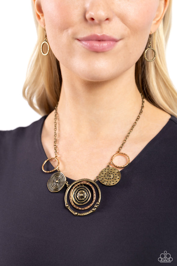 Mysterious Masterpiece - Brass Necklace - Paparazzi Accessories