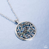 Dragonfly Daydream - Blue Necklace - Paparazzi Accessories