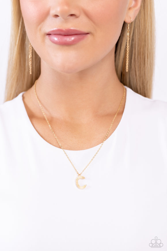Leave Your Initials - Gold - C Necklace - Paparazzi Accessories