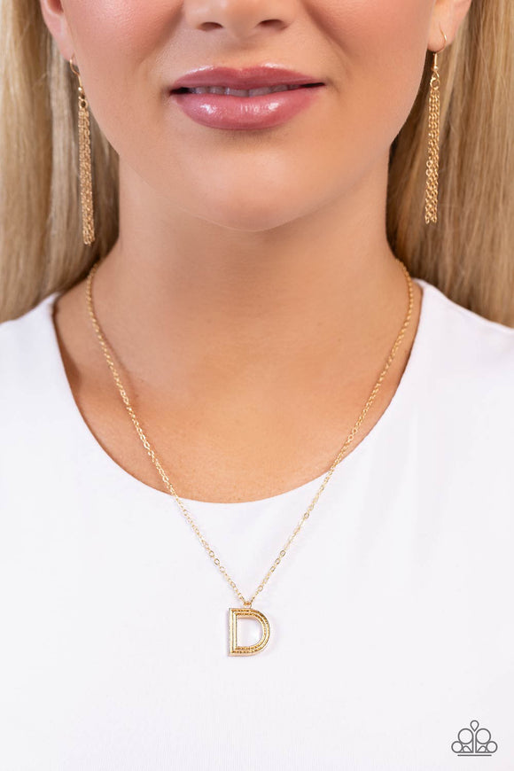 Leave Your Initials - Gold - D Necklace - Paparazzi Accessories