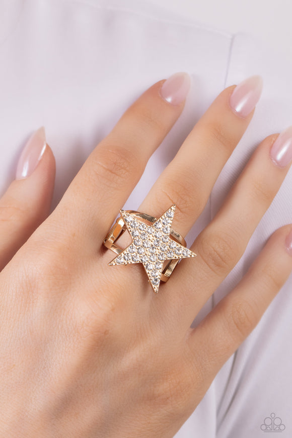 Star Pizzazz - Gold Ring - Paparazzi Accessories