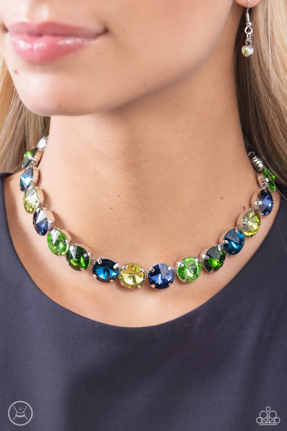 Alluring A-Lister - Green Choker Necklace - Paparazzi Accessories