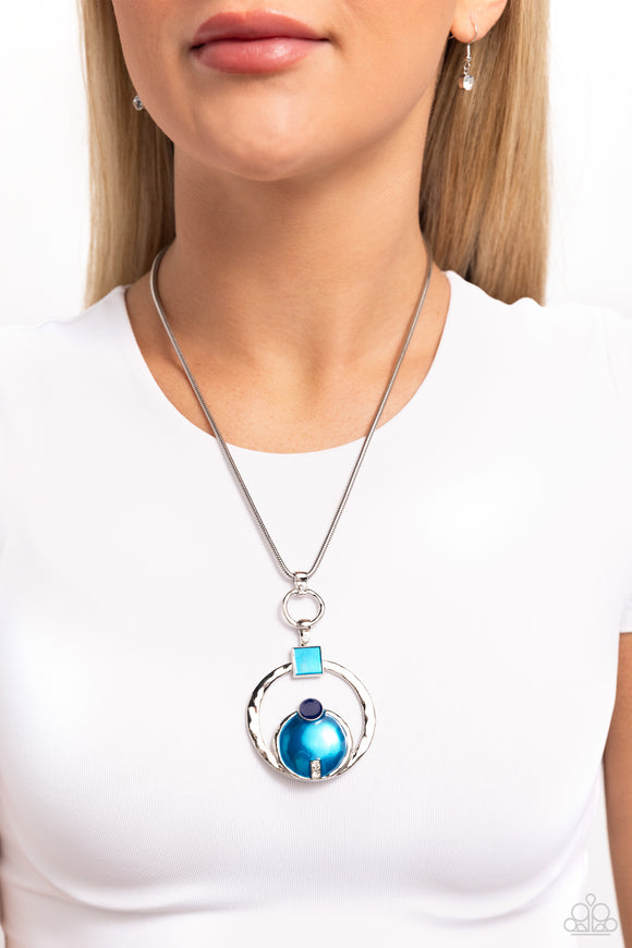 Tastefully Transparent - Blue Necklace - Paparazzi Accessories
