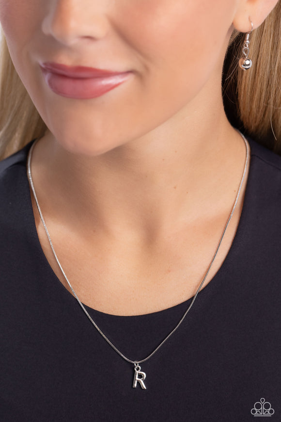Seize the Initial - Silver - R Necklace - Paparazzi Accessories