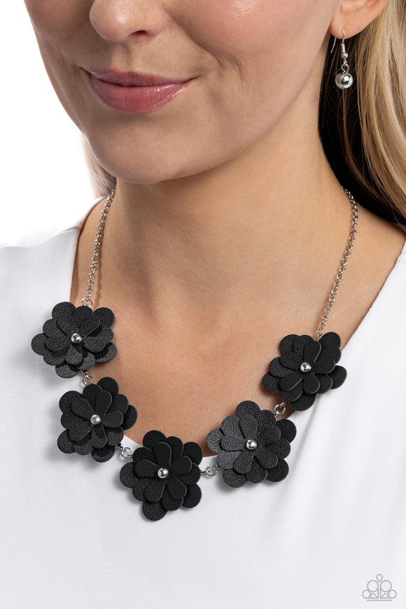 Balance of FLOWER - Black Necklace - Paparazzi Accessories