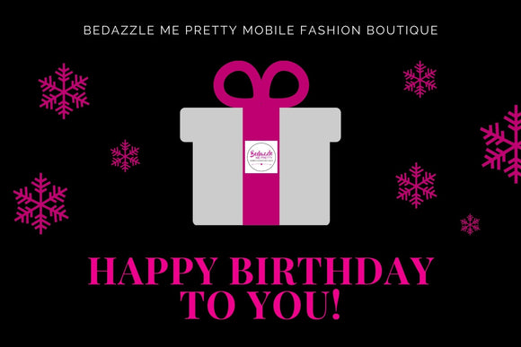Bedazzle Me Pretty Mobile Fashion Boutique Birthday Gift Card
