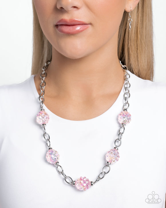 Gentle Glass - Pink Necklace - Paparazzi Accessories