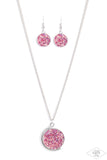 My Moon and Stars - Multi Pink Diamond Necklace - Paparazzi Accessories