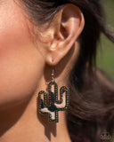 Western Worth - Brass Earrings - Paparazzi Accessories