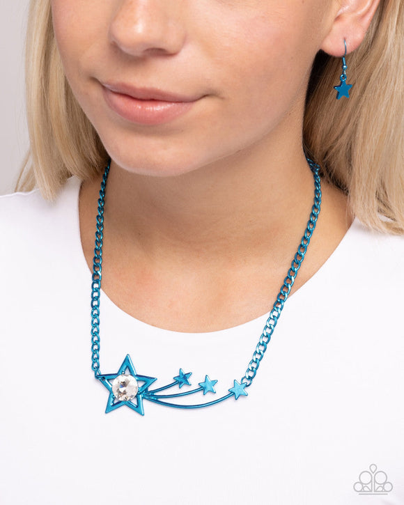 Meteor Moment - Blue Necklace - Paparazzi Accessories