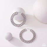 Interlocked Icing - White Earrings - Paparazzi Accessories