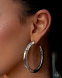 Sleek Spotlight - Silver Hoop Earrings - Paparazzi Accessories