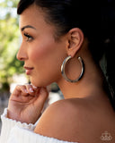 Sleek Spotlight - Silver Hoop Earrings - Paparazzi Accessories