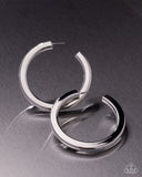 Sleek Spotlight - Silver Hoop Earrings - Paparazzi Accessories