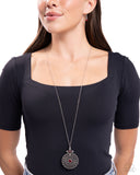 Walk On The WILDFLOWER Side - Red Necklace - Paparazzi Accessories