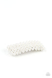 Pearl-Clutching Posh - White Hair Clip - Paparazzi Accessories