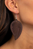 Tropical Foliage - Brown Earrings - Paparazzi Accessories