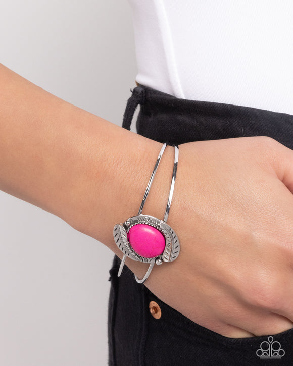 Living Off The BANDLANDS - Pink Bracelet - Paparazzi Accessories