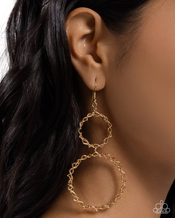 Twist of FABULOUS - Gold Earrings - Paparazzi Accessories