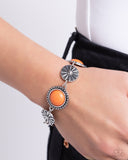 Fredonia Flower Patch - Orange Bracelet - Paparazzi Accessories