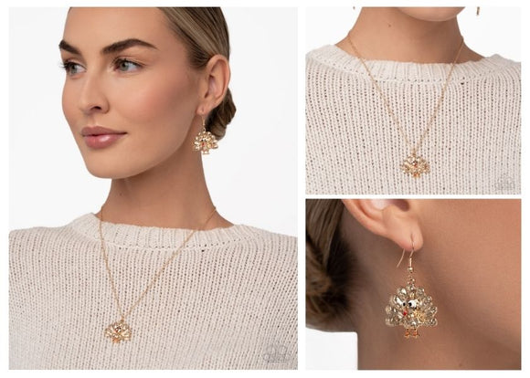 Turkey Tale - Gold Complete Look  - Paparazzi Accessories