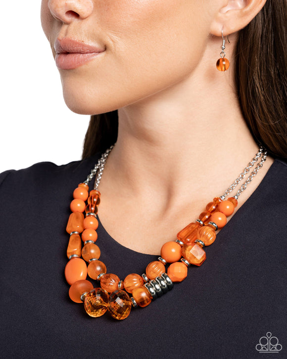 Pina Colada Paradise - Orange Necklace - Paparazzi Accessories