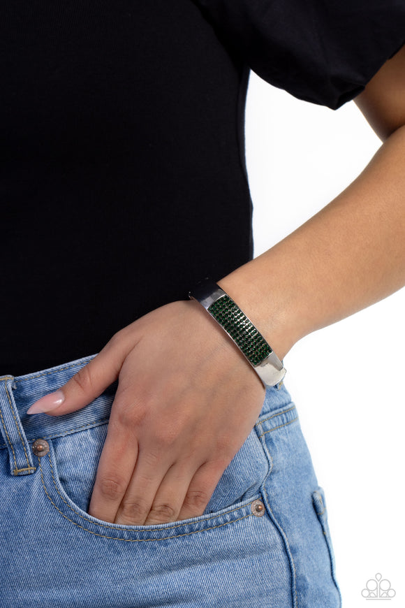 Record-Breaking Bling - Green Bracelet - Paparazzi Accessories