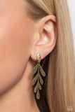 Jungle Fauna - Brass Post Earrings - Paparazzi Accessories