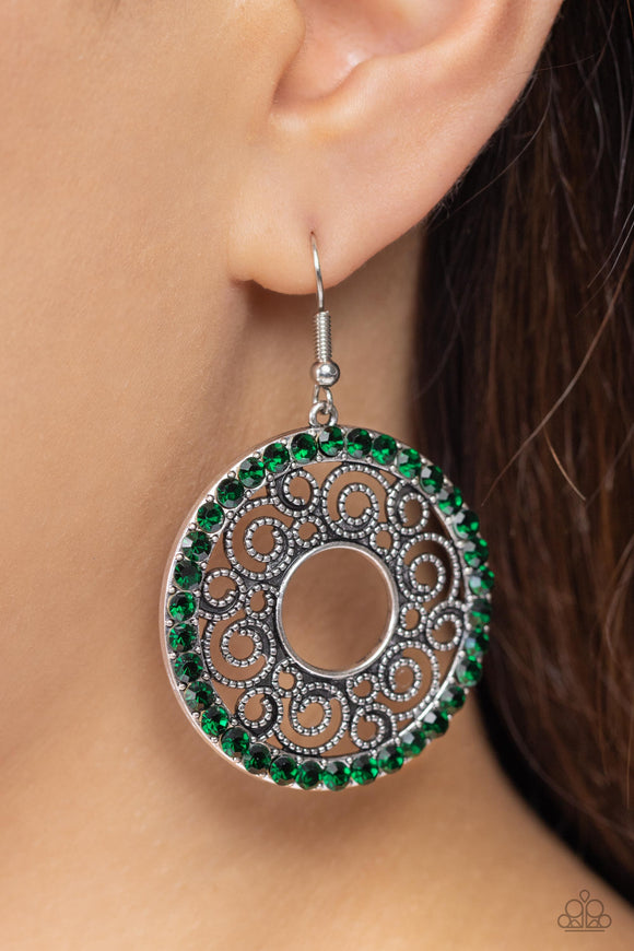 Whirly Whirlpool - Green Earrings - Paparazzi Accessories