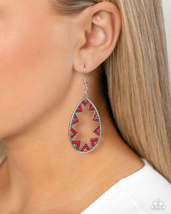 Wildly Wonderous - Red Earrings - Paparazzi Accessories