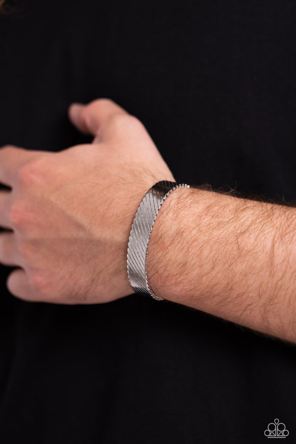 Thunder Trek - Silver Mens Bracelet - Paparazzi Accessories