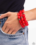 Coastal Coastin - Red Bracelet - Paparazzi Accessories