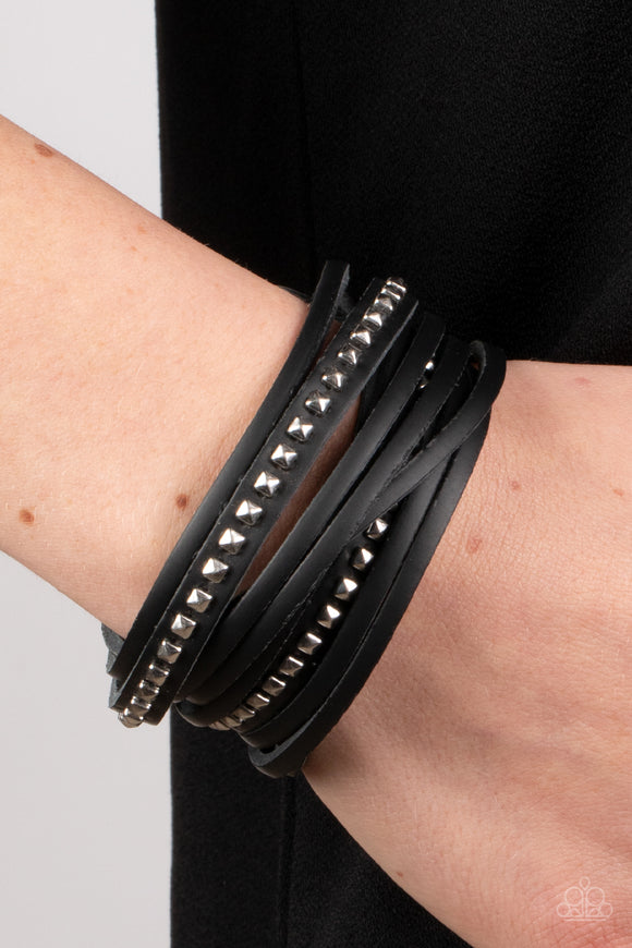 Studded Sensation - Black Bracelet - Paparazzi Accessories