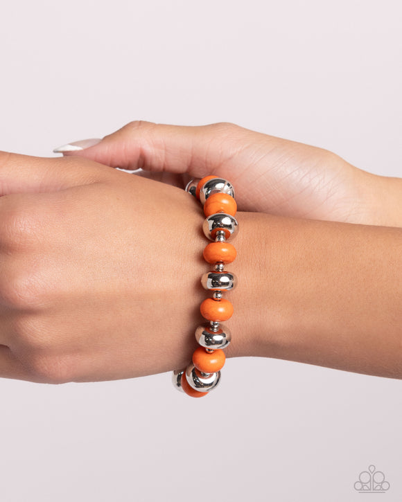 Stone Age Aesthetic - Orange Bracelet - Paparazzi Accessories