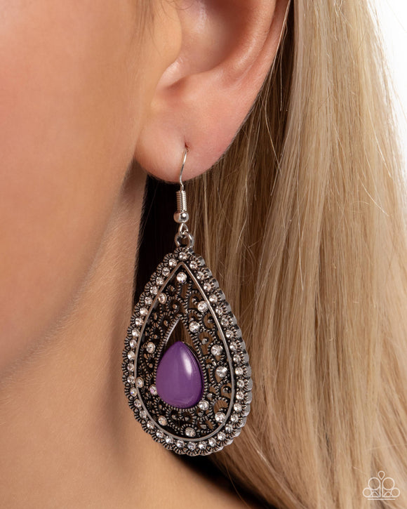 Cloud Nine Couture - Purple Earrings - Paparazzi Accessories
