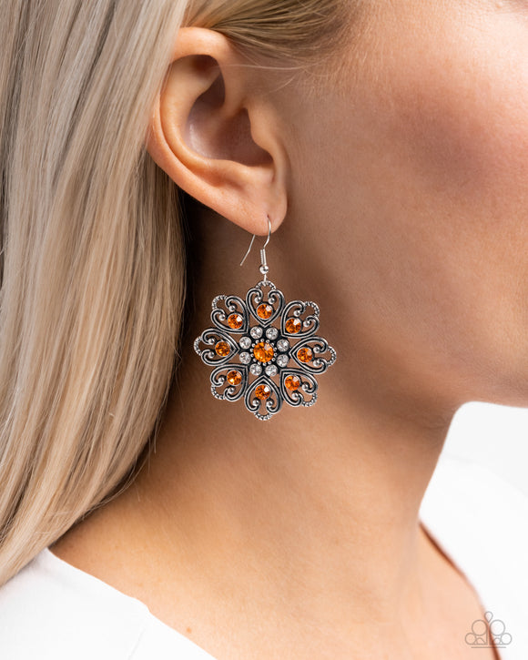 Garden of Love - Orange Earrings - Paparazzi Accessories