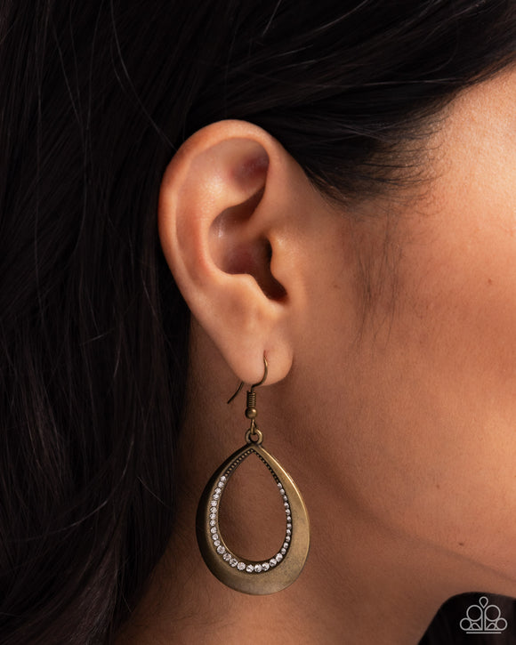 Inner Iridescence - Brass Earrings - Paparazzi Accessories