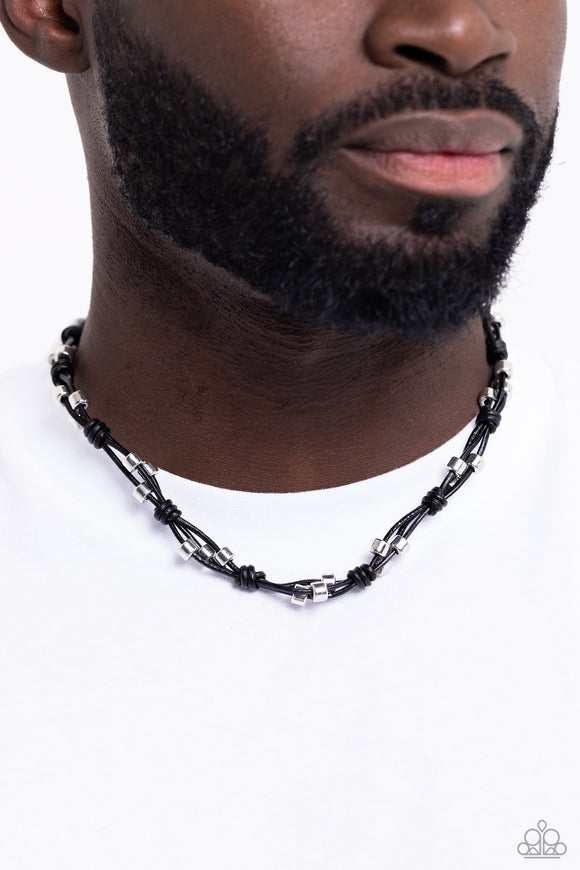 Braided Brawl - Black Necklace - Paparazzi Accessories