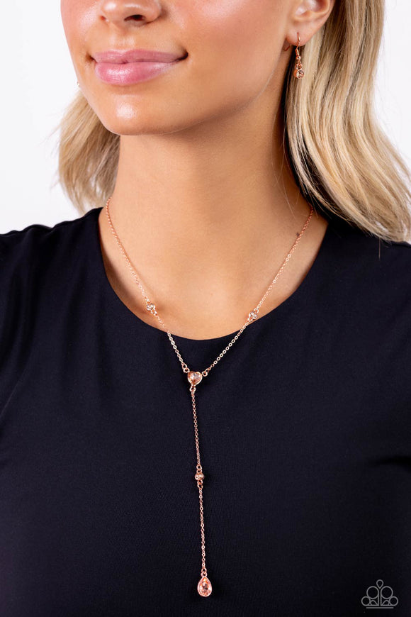 Lavish Lariat - Copper Necklace - Paparazzi Accessories