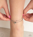 Ocean Heart - Silver Anklet - Paparazzi Accessories