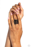 Steadfast Stack - Black Ring - Paparazzi Accessories
