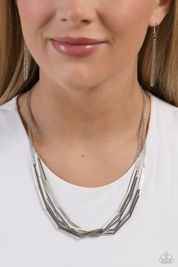 Dynamic Default - Silver Necklace - Paparazzi Accessories