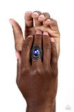 Entrancing Edge - Blue Ring - Paparazzi Accessories