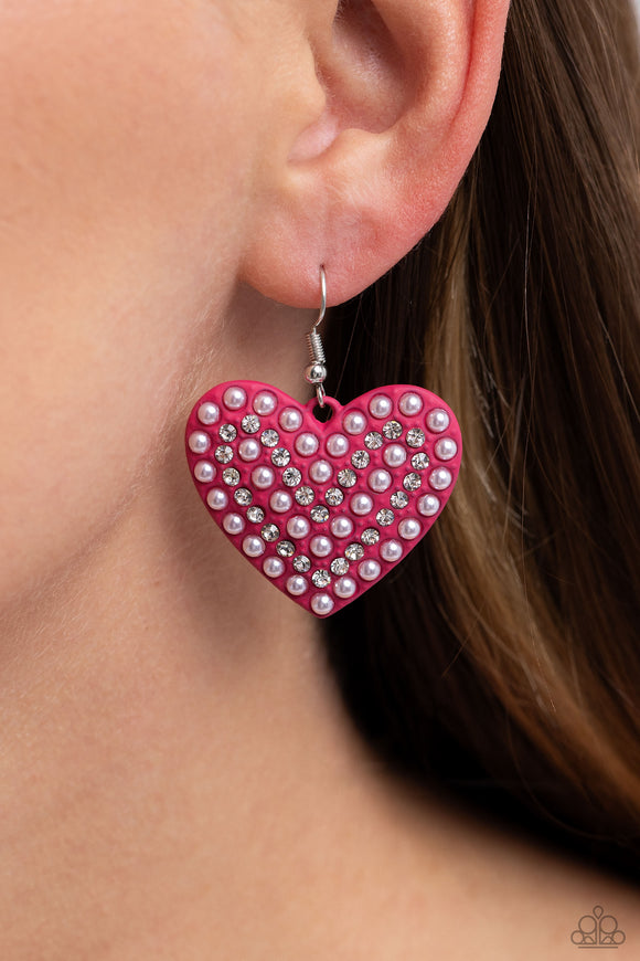 Romantic Reunion - Pink Earrings - Paparazzi Accessories
