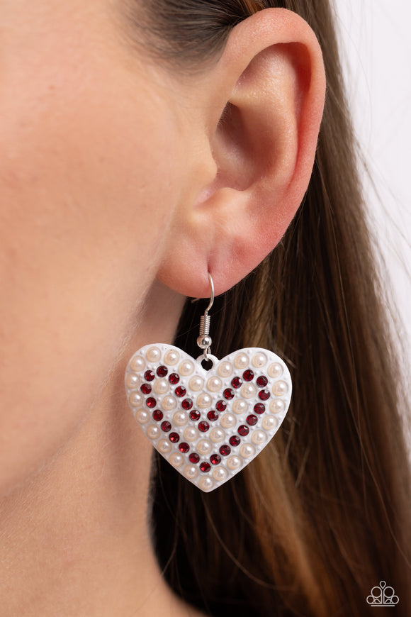 Romantic Reunion - White Earrings - Paparazzi Accessories