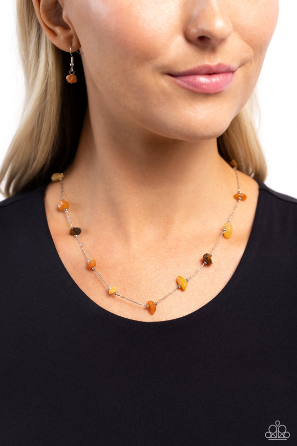 Narrow Novelty - Brown Necklace - Paparazzi Accessories