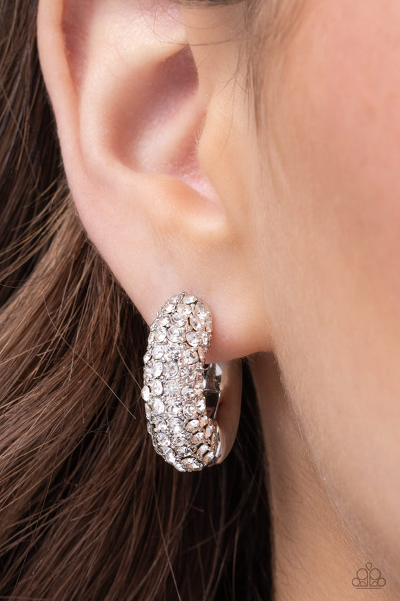Combustible Confidence - White Earrings - Paparazzi Accessories