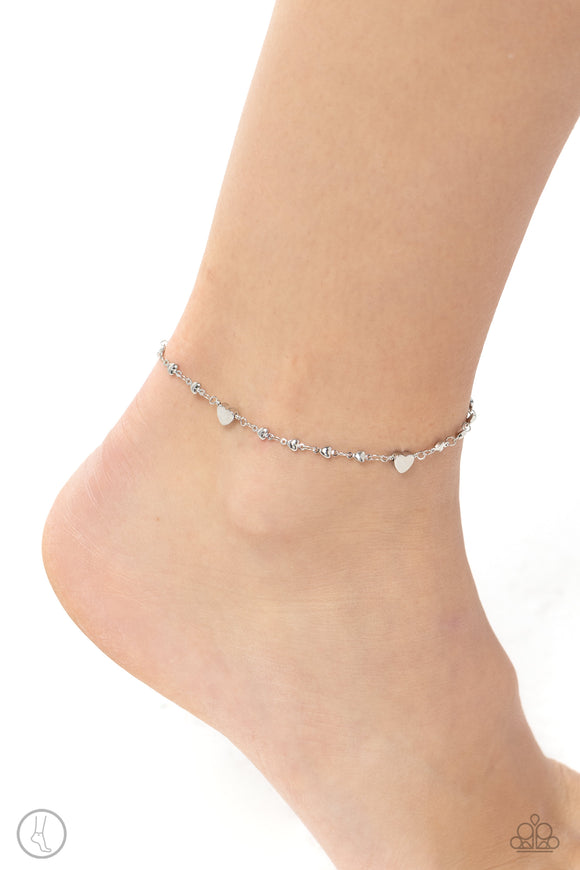 Highlighting My Heart - Silver Anklet - Paparazzi Accessories