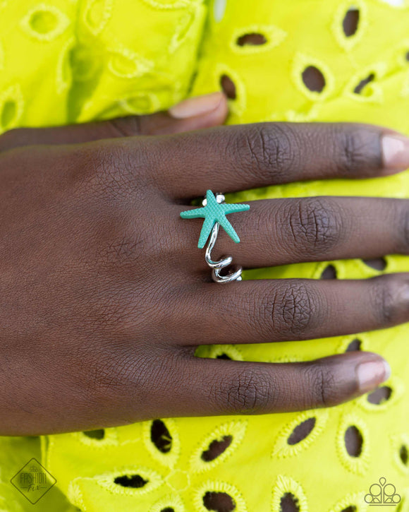 Wish Upon A STARFISH - Blue Ring - Paparazzi Accessories