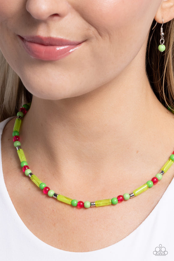Beaded Beginner - Green Necklace - Paparazzi Accessories